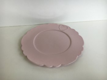 Teller Herz 20cm rosa Keramik,